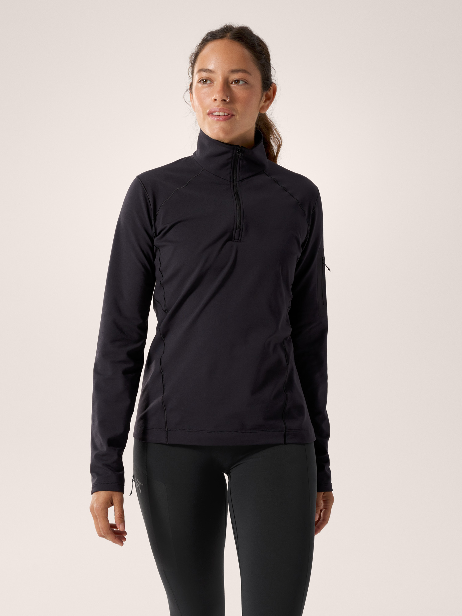 F25-X000010535-Rho-Zip-Neck-W-Black-Women-s-Front-View